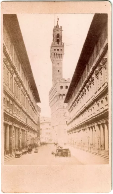 Cdv Italie Italia.Florence.Firenze.Galerie Uffizi,Palais Vecchio.Photo Albuminée