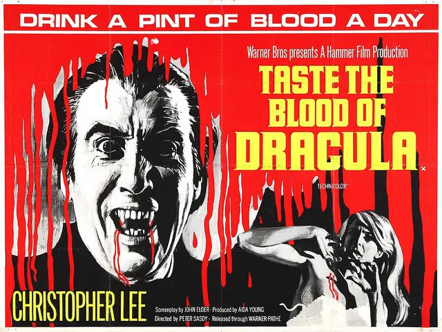 Hogar Pared Arte Estampado - Vintage Película Póster - Sangre De Drácula - A4 A3