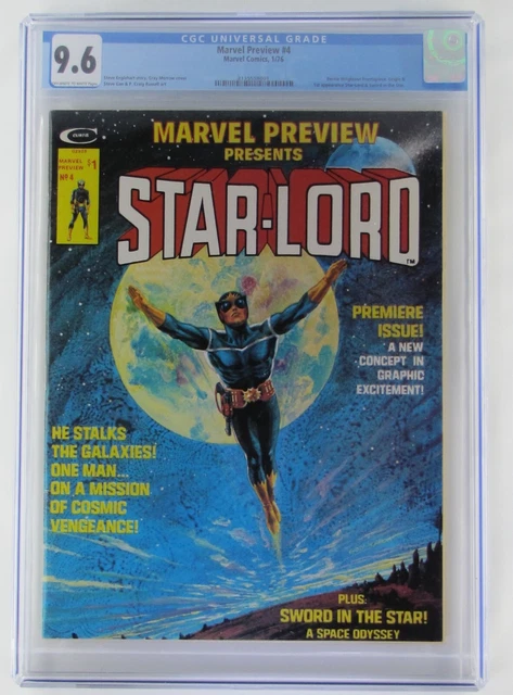 1st App/Origin Star-Lord, Marvel Preview 4 1/76, Guardians of the Galaxy CGC 9.6 4