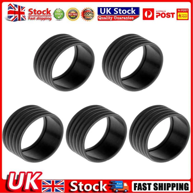 5pcs Tennis Racket Handle Ring Badminton Racquet Grip Band Overgrip (Black) H1
