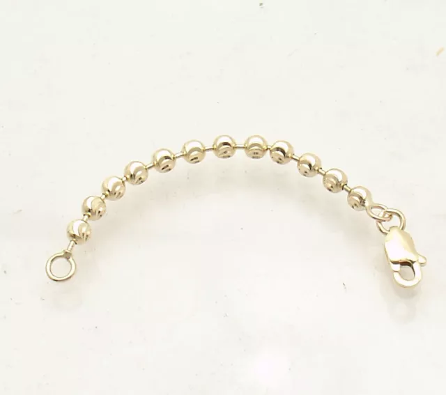 1mm Diamond Cut Bead Ball Chain Necklace Extender Real 14K Yellow