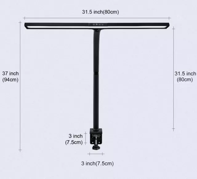 LED Desk Lamp, Architect Clamp Task Table Lamp, 20W Super Bright Extra Wide Area