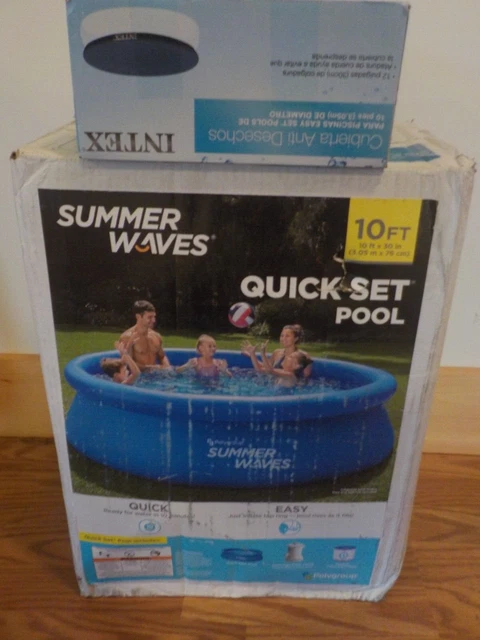 New Summer Waves 10' Quick Set Pool w/ filter pump & leaf cover