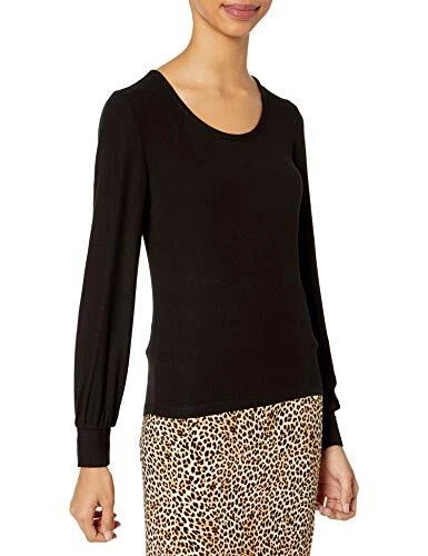 Jack by BB Dakota Women's Rib Bell Sleeve, Black, Extra Small