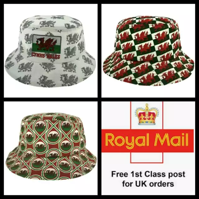 New Wales Welsh Dragon 2022 Bucket Hat Beach Football Cymru Rugby Sport fans