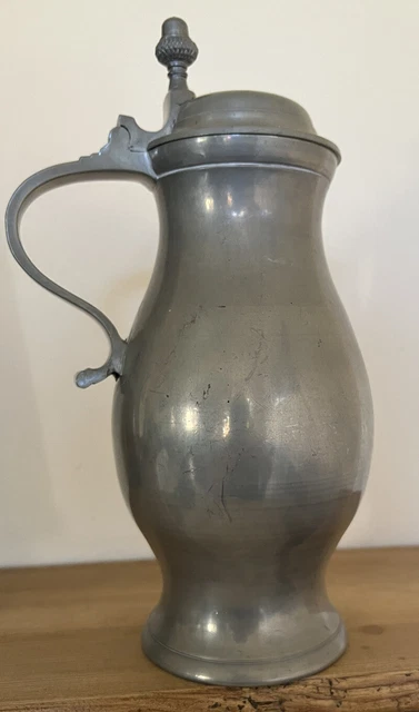 zinnkrug mit deckel   Gravur 1919