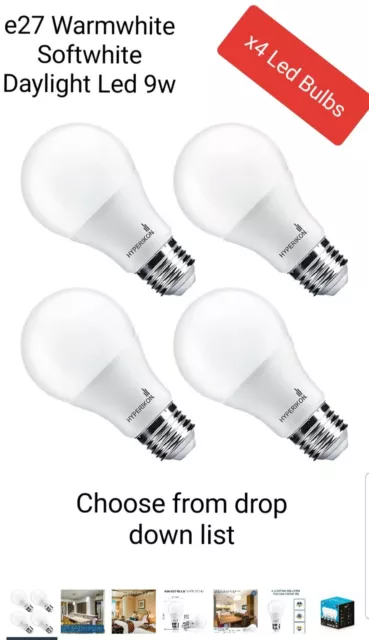 E27 Edison Schraube LED Glühbirne 9W WEICHES LEUCHTEN, WARMWEISS & TAGESLICHT