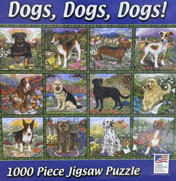 Great American Puzzle Factory - Dogs, Dogs, Dogs! 1000 Piece Jigsaw Puzzle