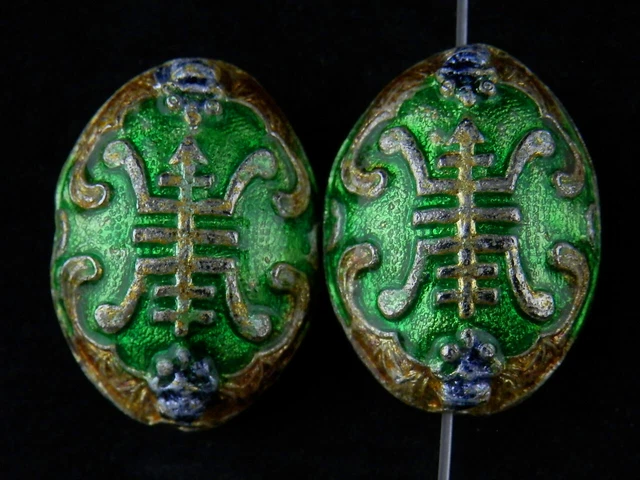 Pair Lovely Chinese Brass Inlay Cloisonne Longevity Bat 2Faces Pendants RR107