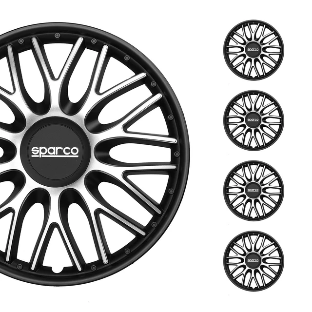 Set 4 Enjoliveurs Sparco Roma 13 Pouces – Noir – Look Sportif & Facile à Monter