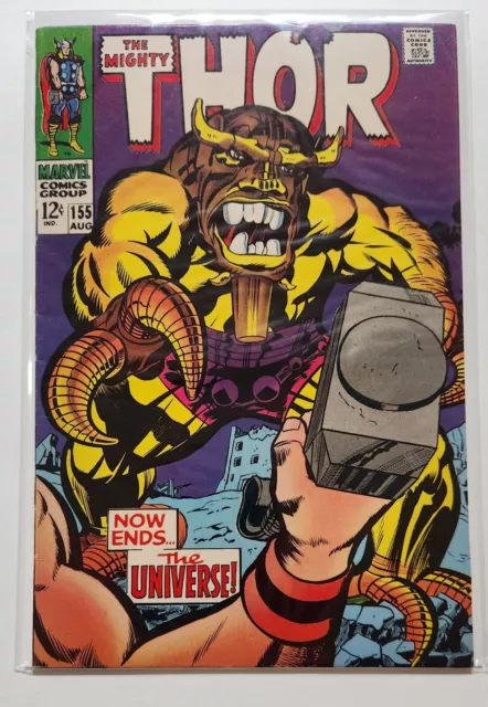 Thor #155 Silver Age Beauty - Stan Lee - Jack Kirby Cover - Mid To High Grade