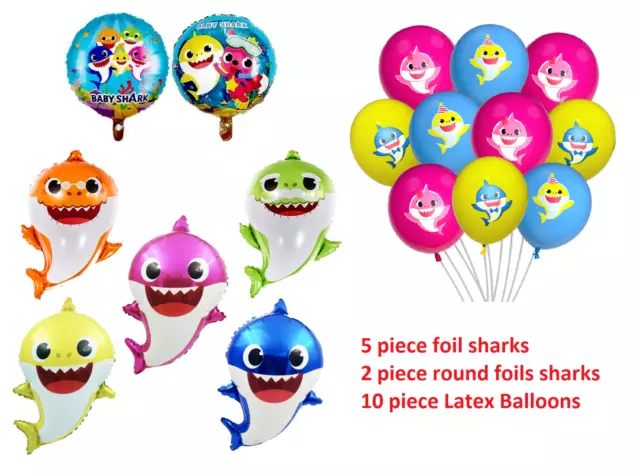 Baby Shark Balloons Foil & Latex Balloons Kids Birthday Party Decoration