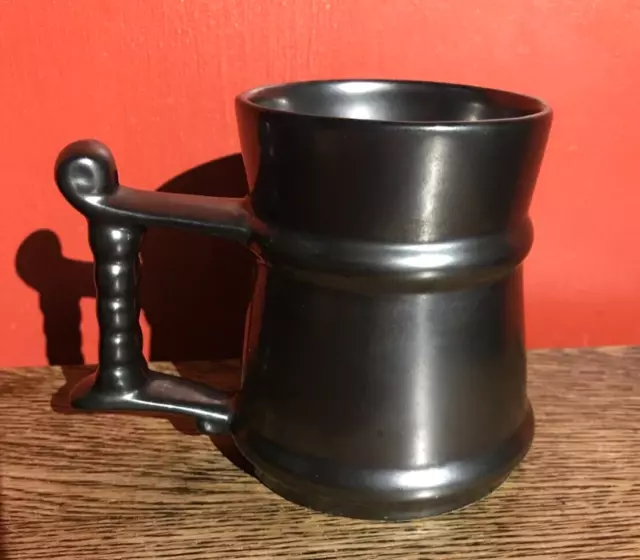 Vintage Prinknash Abbey Pottery England Tankard Style Mug Gun Metal Type Finish