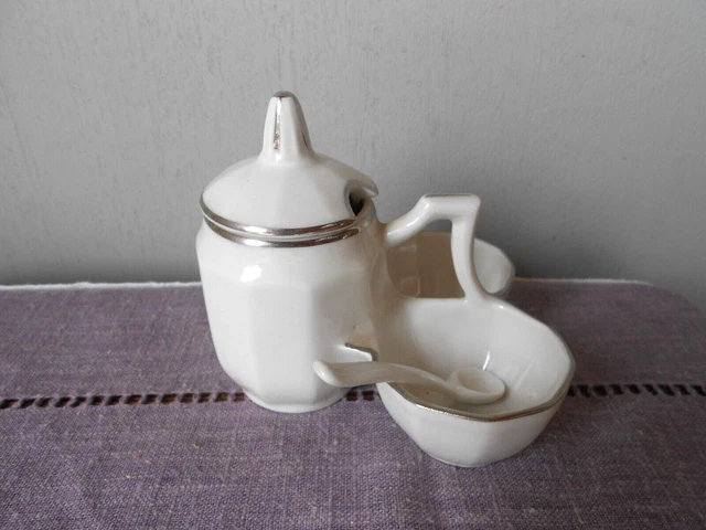 ANCIEN SERVICE À condiments-salerons-moutardier en porcelaine. EUR 15,00 - FR
