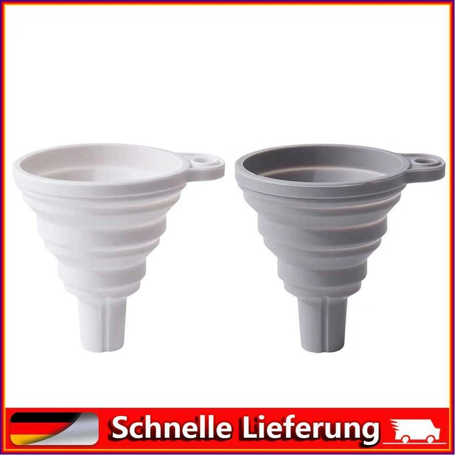 Herramientas de cocina dispensadoras de embudo de embudo blanco gris telescópico
