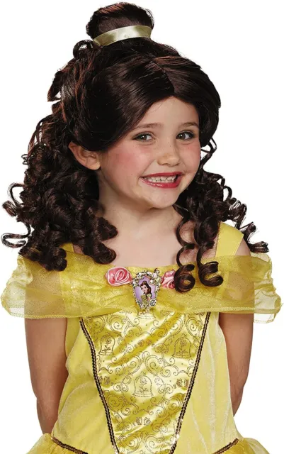 Parrucca travestita Belle Child Disney principessa bella la bestia, taglia unica bambino, uno