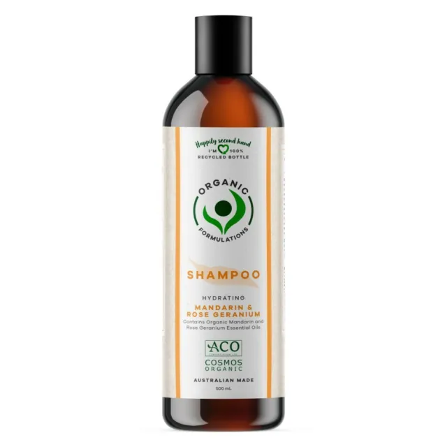 Organic Formulations Shampoo 500mL - Mandarin & Rose Geranium Hydrating