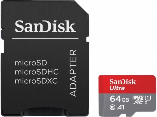 64GB SanDisk Micro SDXC Carte Mémoire Ultra UHS-I U1 140 MB/S A1 Classe 10