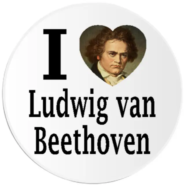 I Love Ludwig Van Beethoven - Circle Sticker Decal 3 Inch - Music Composer