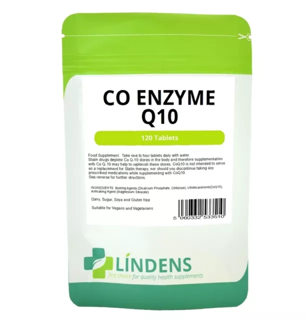Lindens Co Enzyme Q10 30mg Co-Q10 CoQ10 120 Tablets Quality Natural Supplement