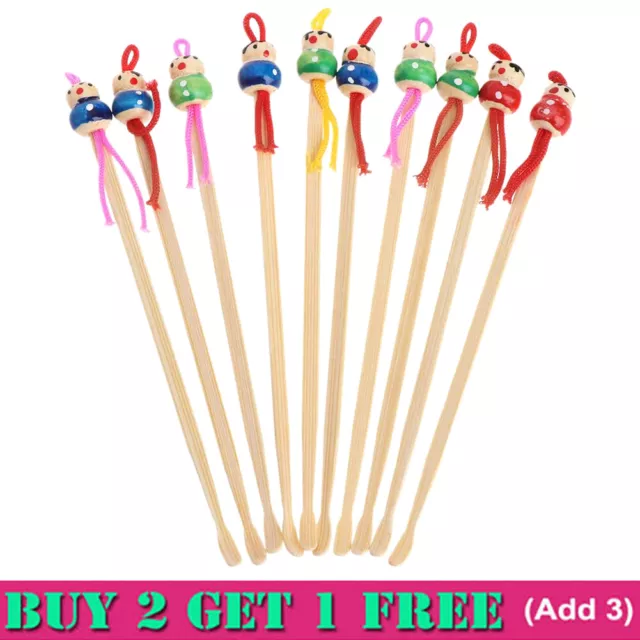 10 PCS Cartoon Doll Shaped Bamboo Ear Cleaners Safe Ear Care Tool AS