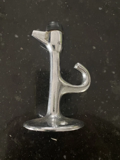 Brass , Nickel Plated Door Stop Coat Hook Combination