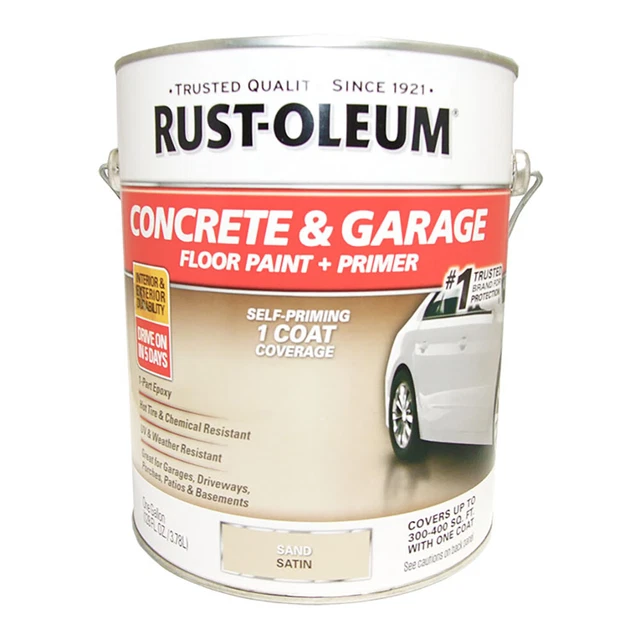 RUSTOLEUM 347121 CONCRETE & Garage Floor Paint + Primer Satin Sand gal