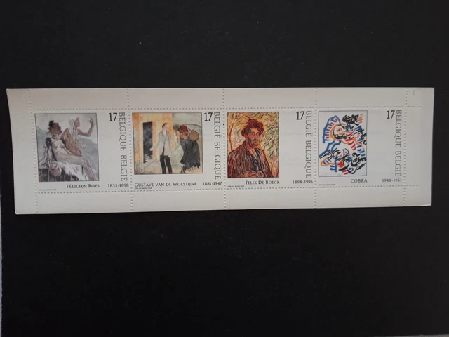 Carnet de timbres neufs de belgique " Tableaux d'artistes " de 1998