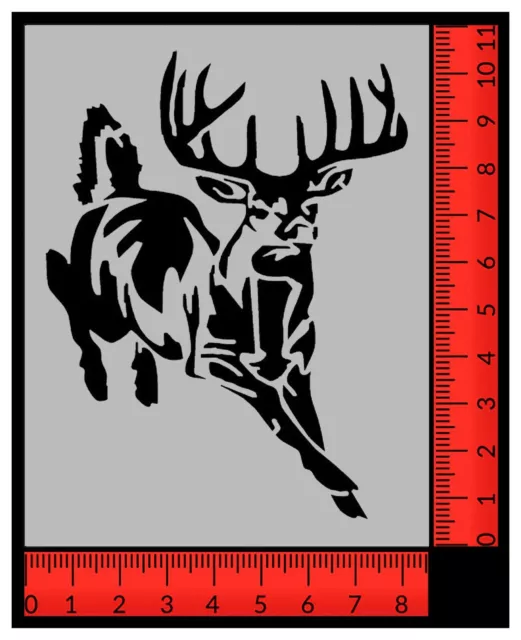 Buck Weißschwanz Hirschjagd 8,5"" x 11"" maßgeschneiderte Schablone SCHNELLER KOSTENLOSER VERSAND 2