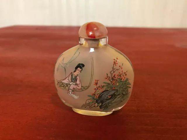 Antique Chinese Reverse Painted Glass Snuff Bottle