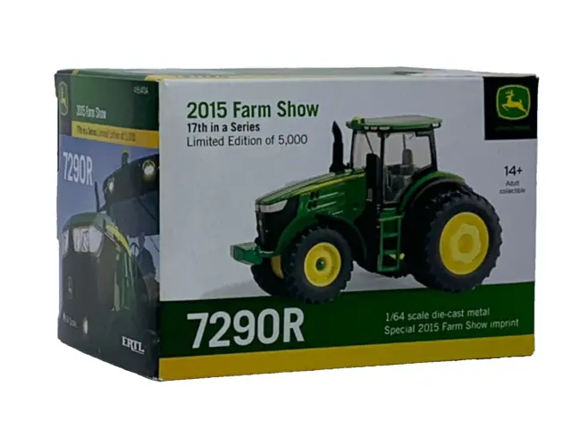 1/64 Ertl John Deere 7290R Mfd Tractor W/ Rear Duals  2015 Farm Show