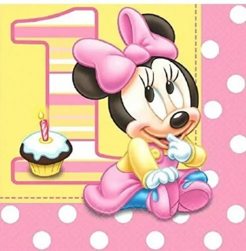 Minnie Mouse 1st Birthday Party Supplies Lunch Napkins (Pk.16)