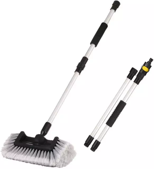 2 In 1 Microfiber Car Wash Mop Brush Kit Long Handle Extension Cleaning  Tool