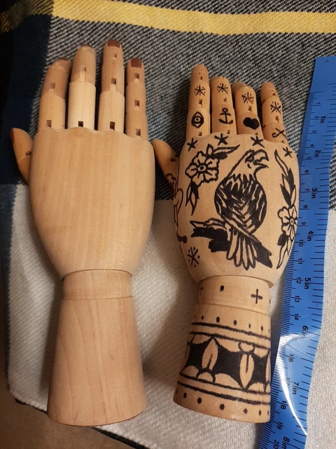 2 x  Wooden Right Hand Manikin  - Wood Drawing Painting Art  Great Eagle love