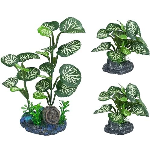 FAUX SILK ARTIFICIAL Aquarium Plants for Betta Fish Tank Plants Plastic
