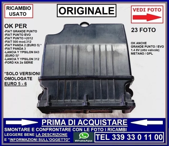 Scatola Filtro Aria Fiat Lancia G Punto Evo Panda 169 312 500 Y Ypsilon Ka 1.2