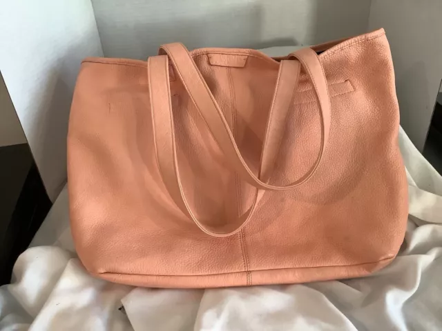 New: Leatherology Peach/Natural Top Handle Bag Purse
