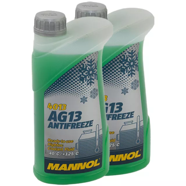 Kühlerfrostschutz MANNOL Hightec Antifreeze 2x 1 Liter Fertiggemisch -40°C grün