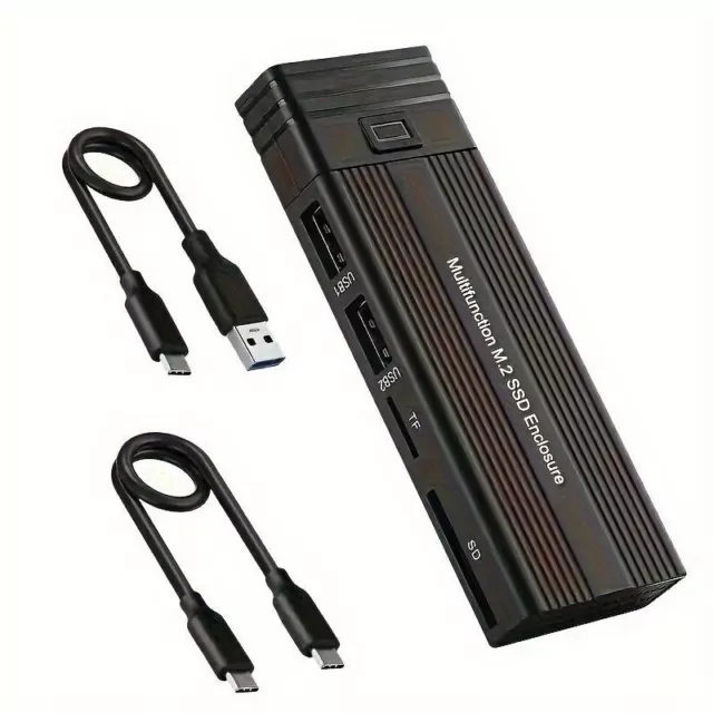 Disque Dur Boîtier Adaptateur SSD M.2 Lecteur De Carte USB HUB Double SATA/NVME