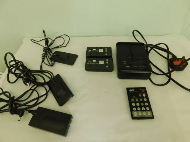 JVC Multi AC Twin Battery Charger AA-V35EK + 2 BN-V12U Batteries + R/C Unit etc