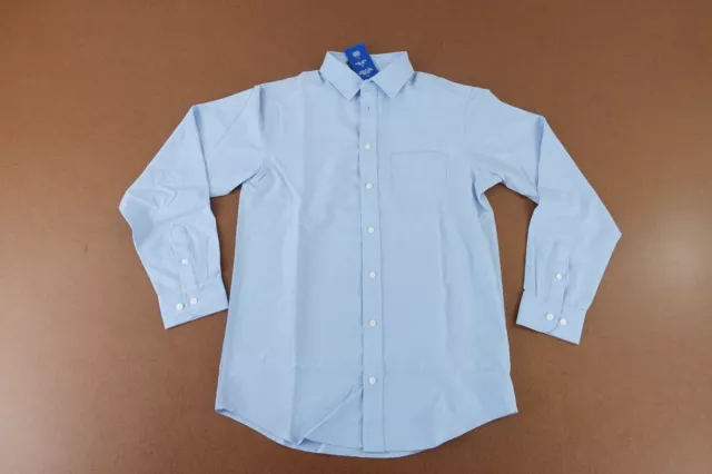 Nautica Boys Large 14/16 Light Blue Woven Long Sleeve Button Front Shirt NWT