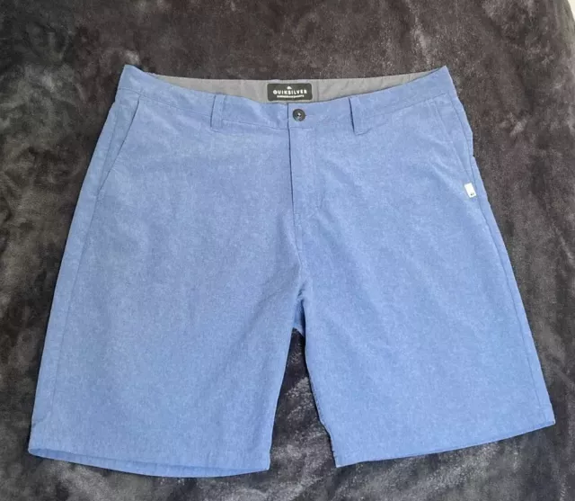 Quiksilver Shorts Size 36 Blue Chino Hybrid Amphibian Dry Flight Stretch Mens