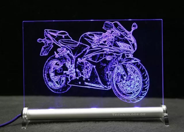 LED Leuchtschild graviert ist  Honda CBR 600 RR  AutoGravur cbr600rr