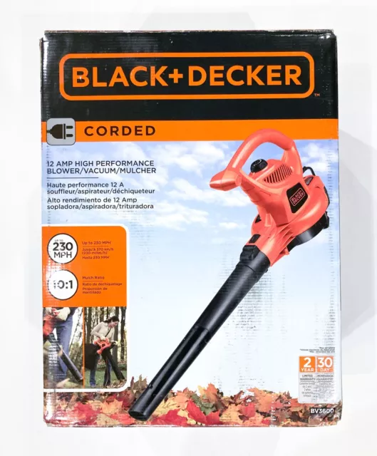 BLACK+DECKER BV3600 12 Amp Leaf Blower Vacuum