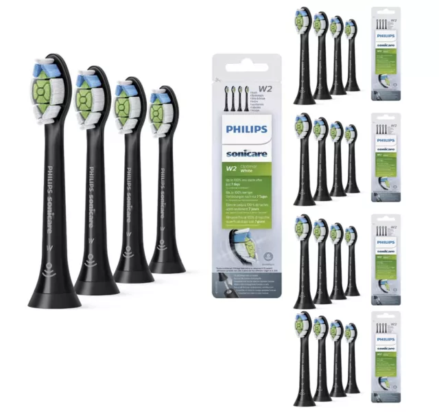 Cabezales de cepillo de dientes estándar Philips Sonicare W2 blancos óptimos - paquete de 20