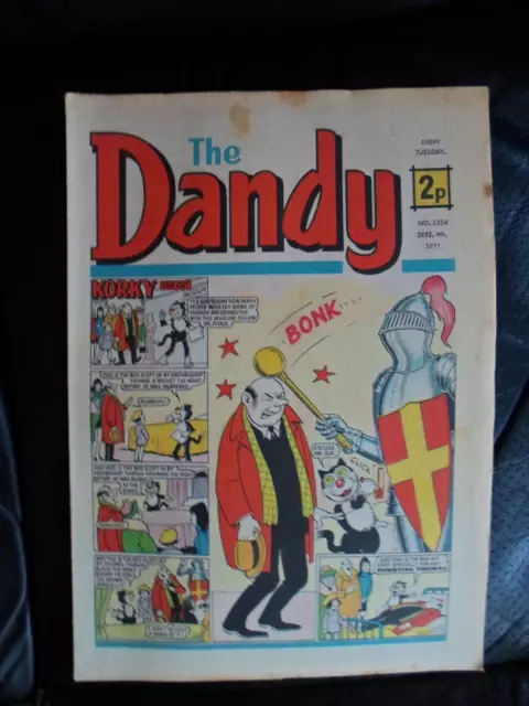 1 X VINTAGE DANDY COMIC, SEPTEMBER 4th 1971, ISSUE No 1554 ,  USED
