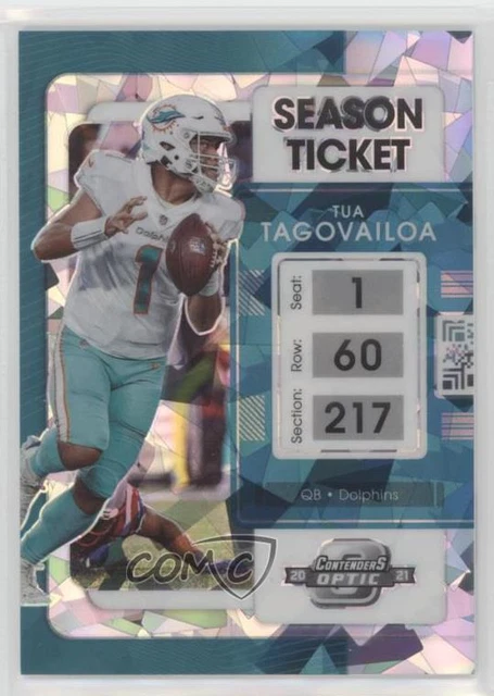2021 Panini Contenders Optic Season Ticket Cracked Ice Prizm /22 Tua Tagovailoa