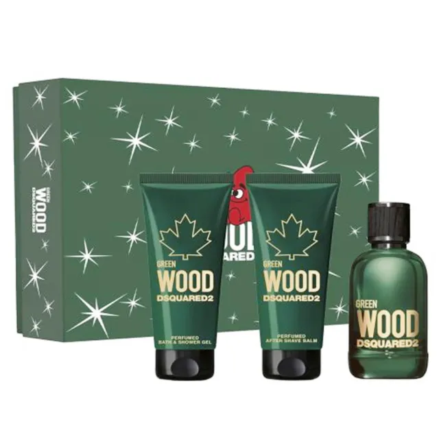 Dsquared2 Coffret Green Wood Con Profumo Edt After Shave E Shower Gel