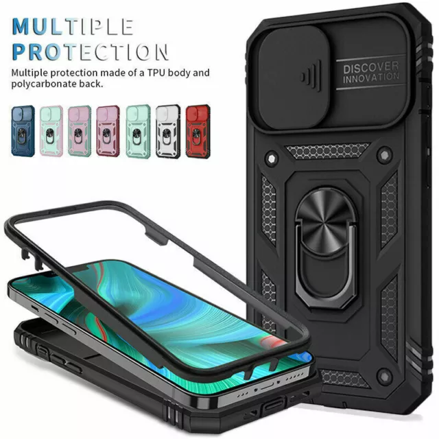 For iPhone 15 14 Pro Max 13 12 11 XR Shockproof Ring Heavy Duty Full Cover Case