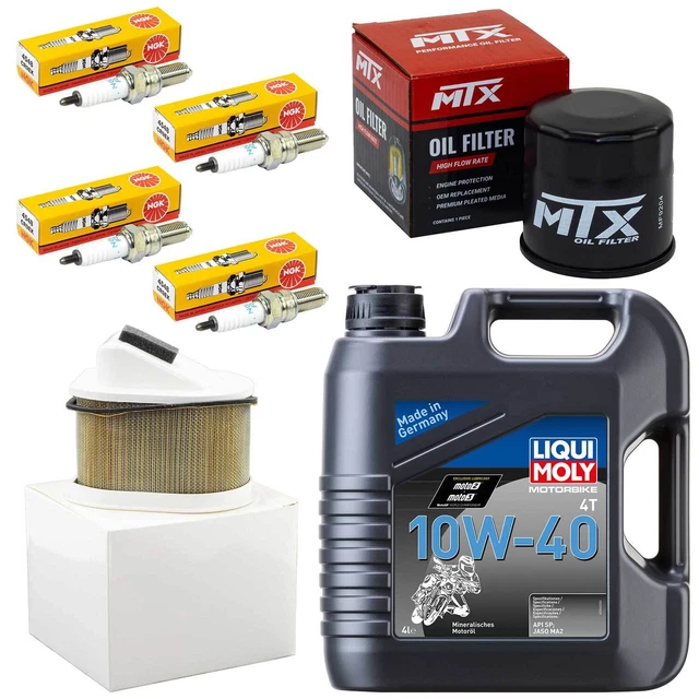 Kit De Vidange Complet Pour Kawasaki ZX750 (ZX-7RR) 1996-1999 - Filtre à Huile, Filtre à Air, Bougies